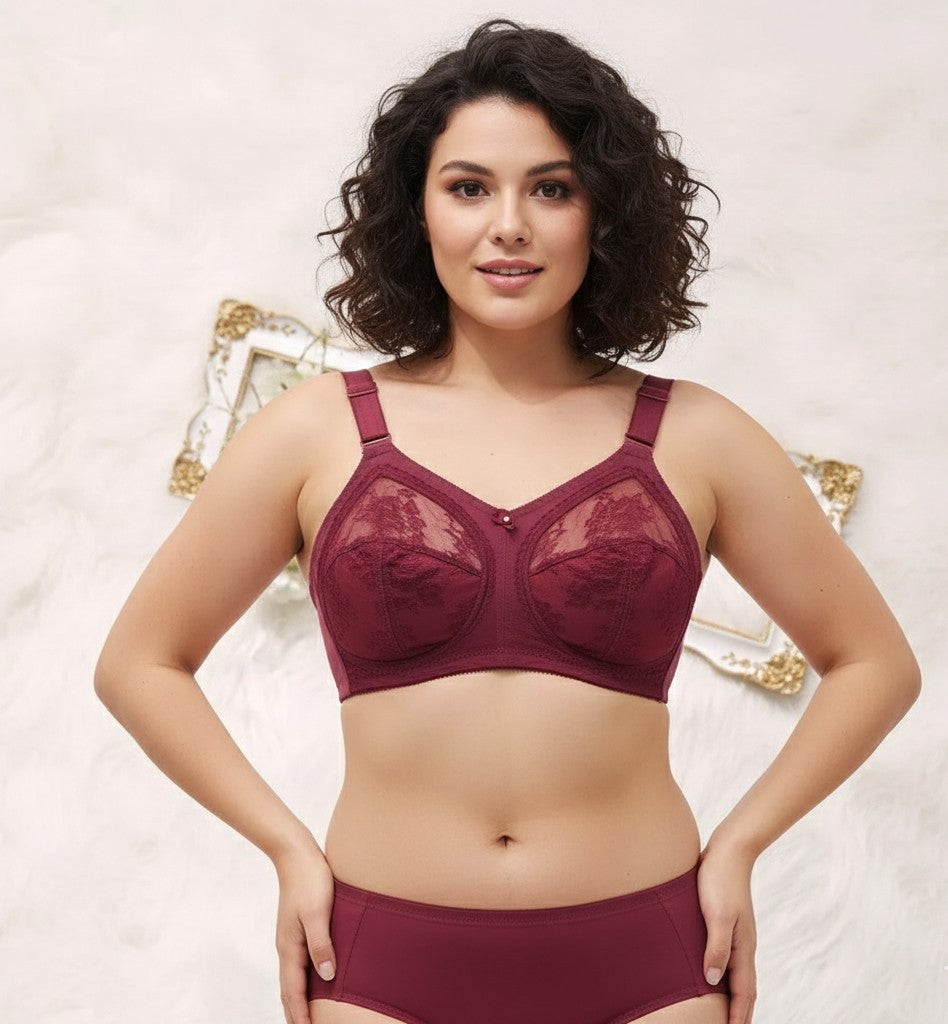 Doreen |Women's Full Coverage Non-Padded Lace Comfort Bra