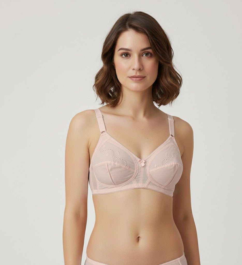 Seamless Comfort Cotton Bra | Wire-Free, Full Coverage Everyday Essential"