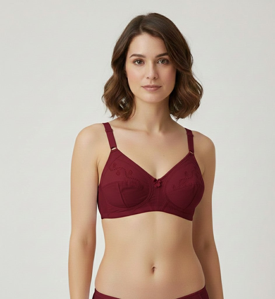 Seamless Comfort Cotton Bra | Wire-Free, Full Coverage Everyday Essential"