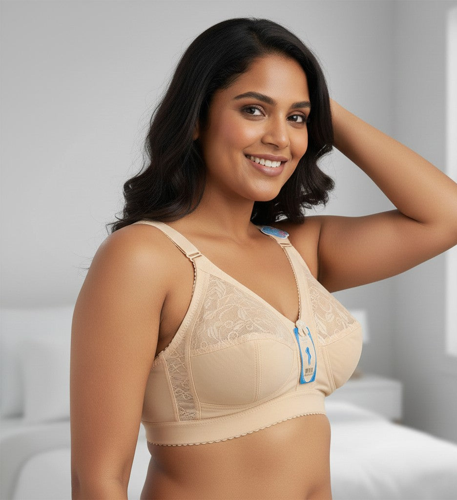 Capri Full Coverage  Bra with Lace Details - Non-Padded Everyday Comfort