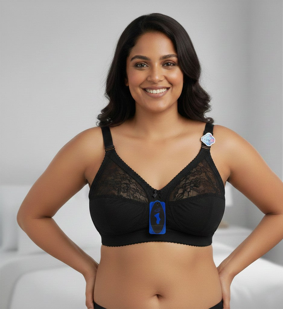 Capri Full Coverage  Bra with Lace Details - Non-Padded Everyday Comfort