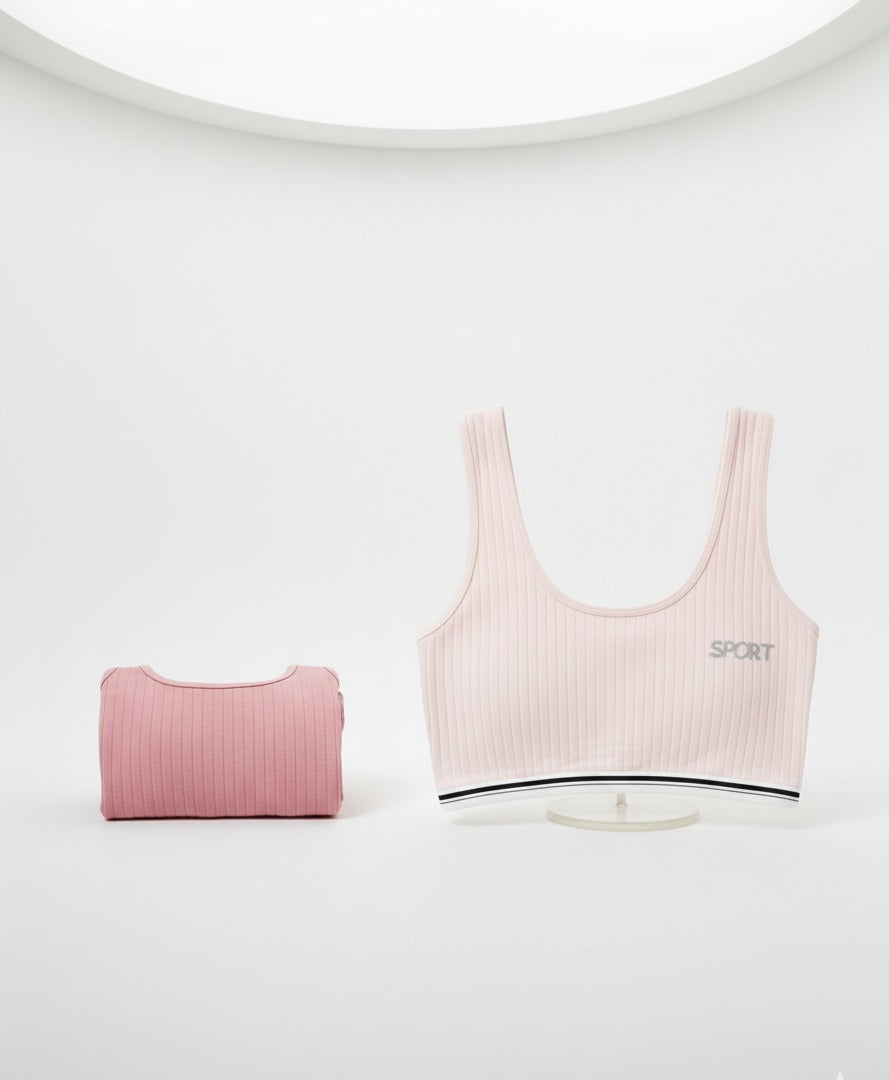 Pack of 3 | Ribbed Seamless "SPORT" Bralette