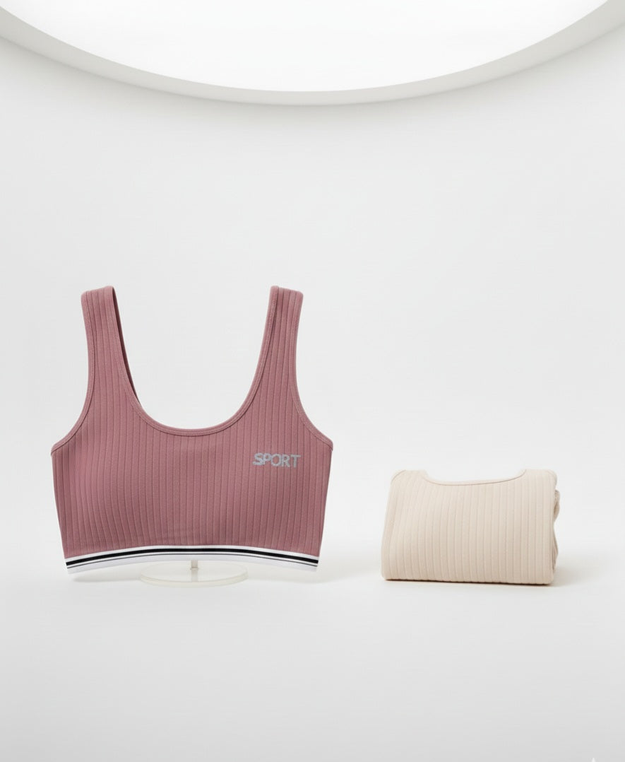 Pack of 3 | Ribbed Seamless "SPORT" Bralette