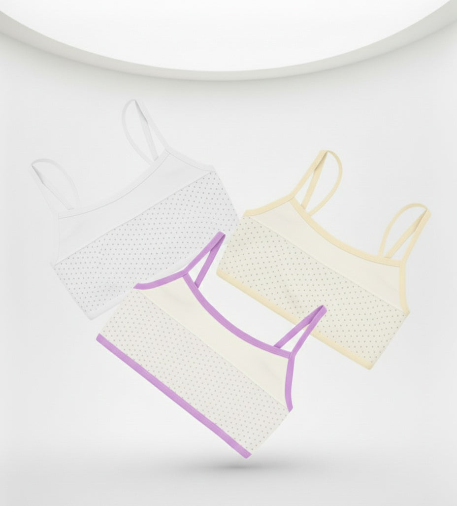 Pack Of 3|Spaghetti Strap Polka Dot Bralette