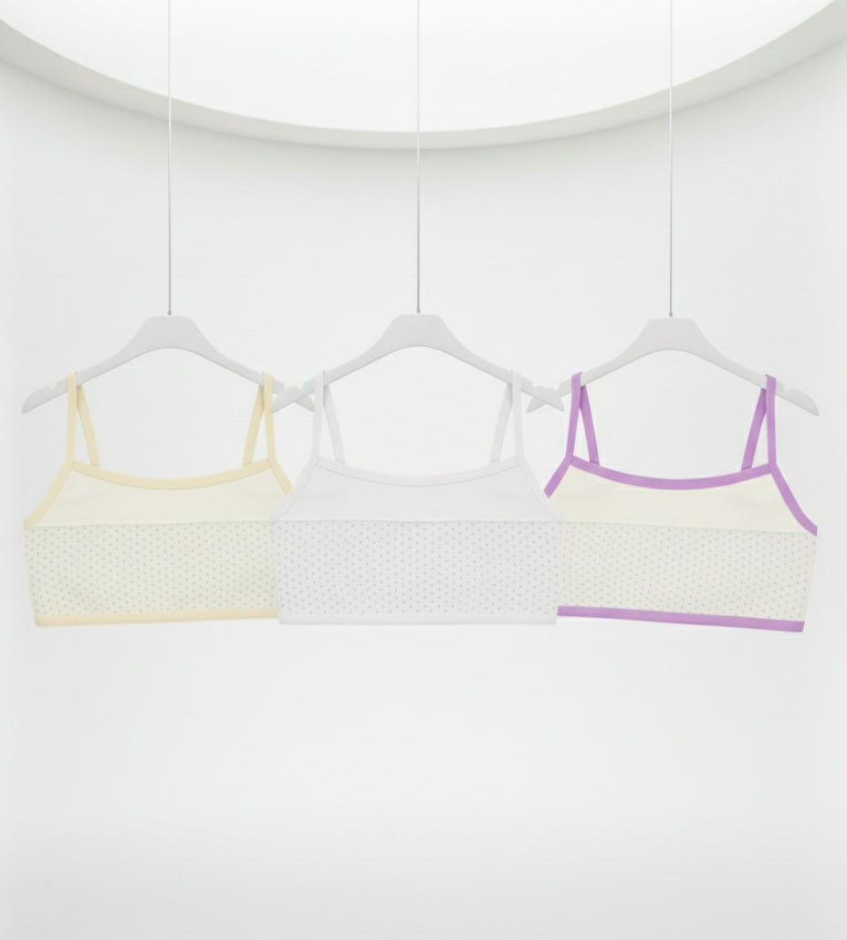 Pack Of 3|Spaghetti Strap Polka Dot Bralette