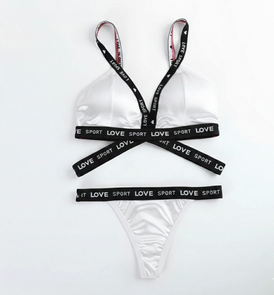 Aura Sport-Chic Satin Lingerie Set | Wrap-Front Design