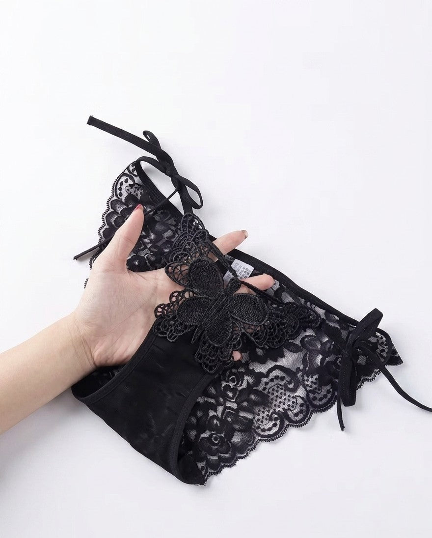 Pack Of 2| Butterfly Embroidered Side-Tie Panties