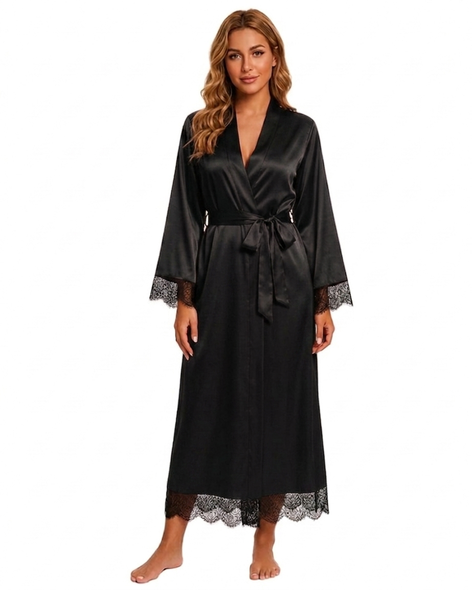 Satin Lace Long Robe