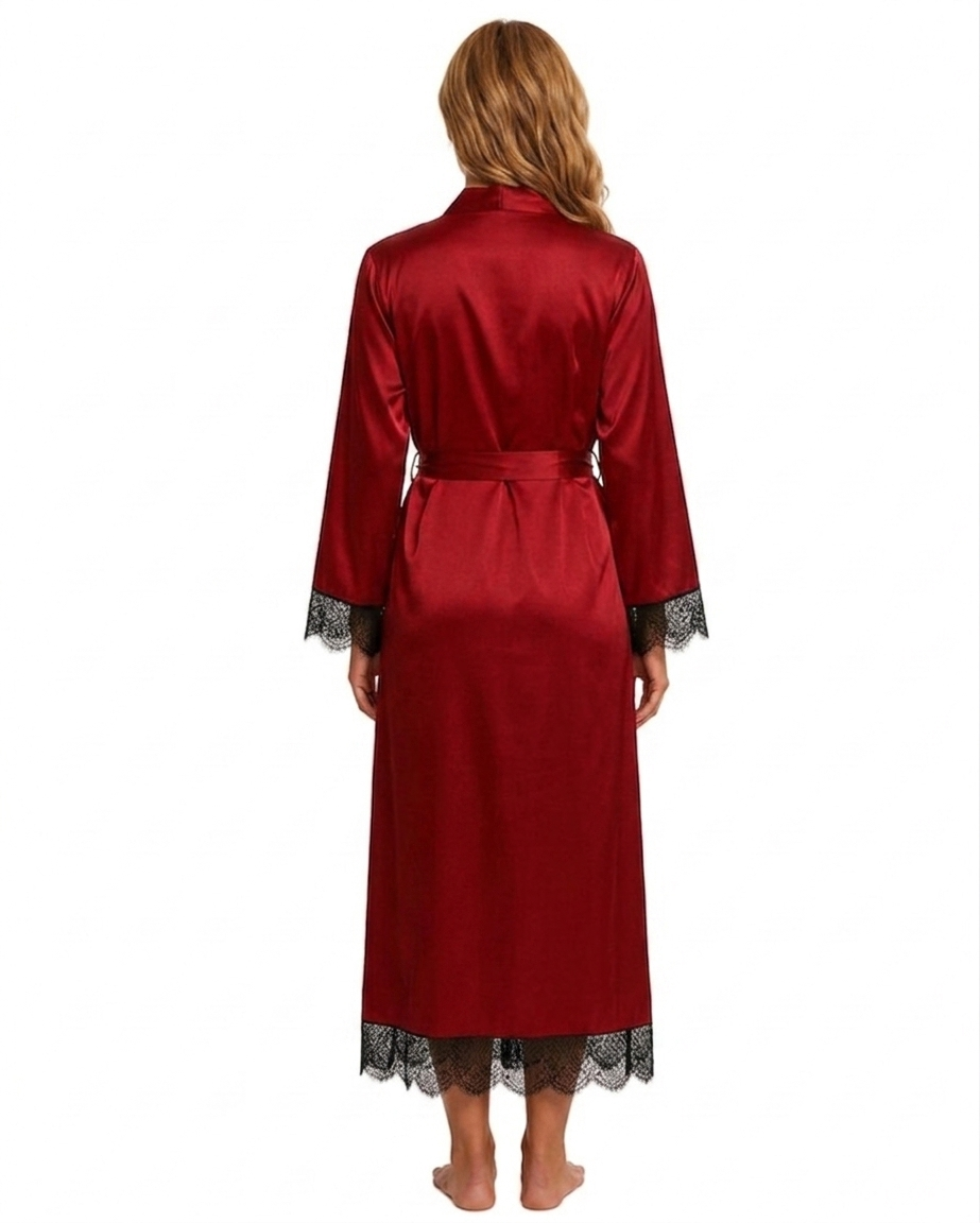 Satin Lace Long Robe