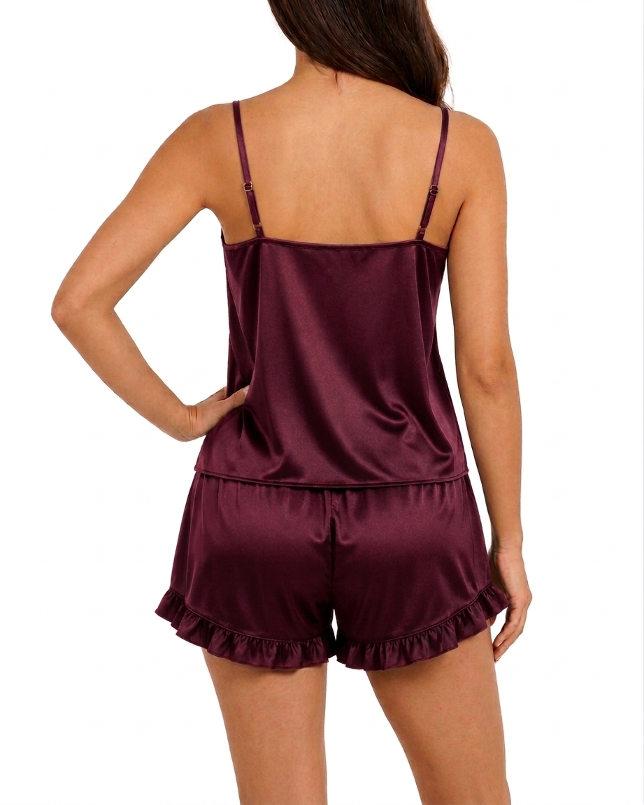 Satin Cami Top & Flowy Shorts Set