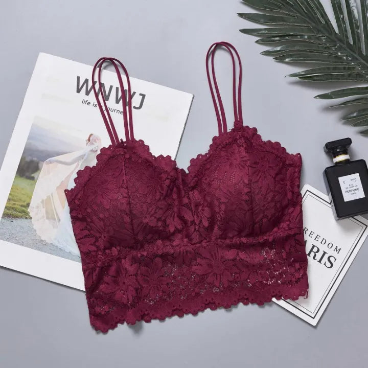 Floral Lace Longline Bralette