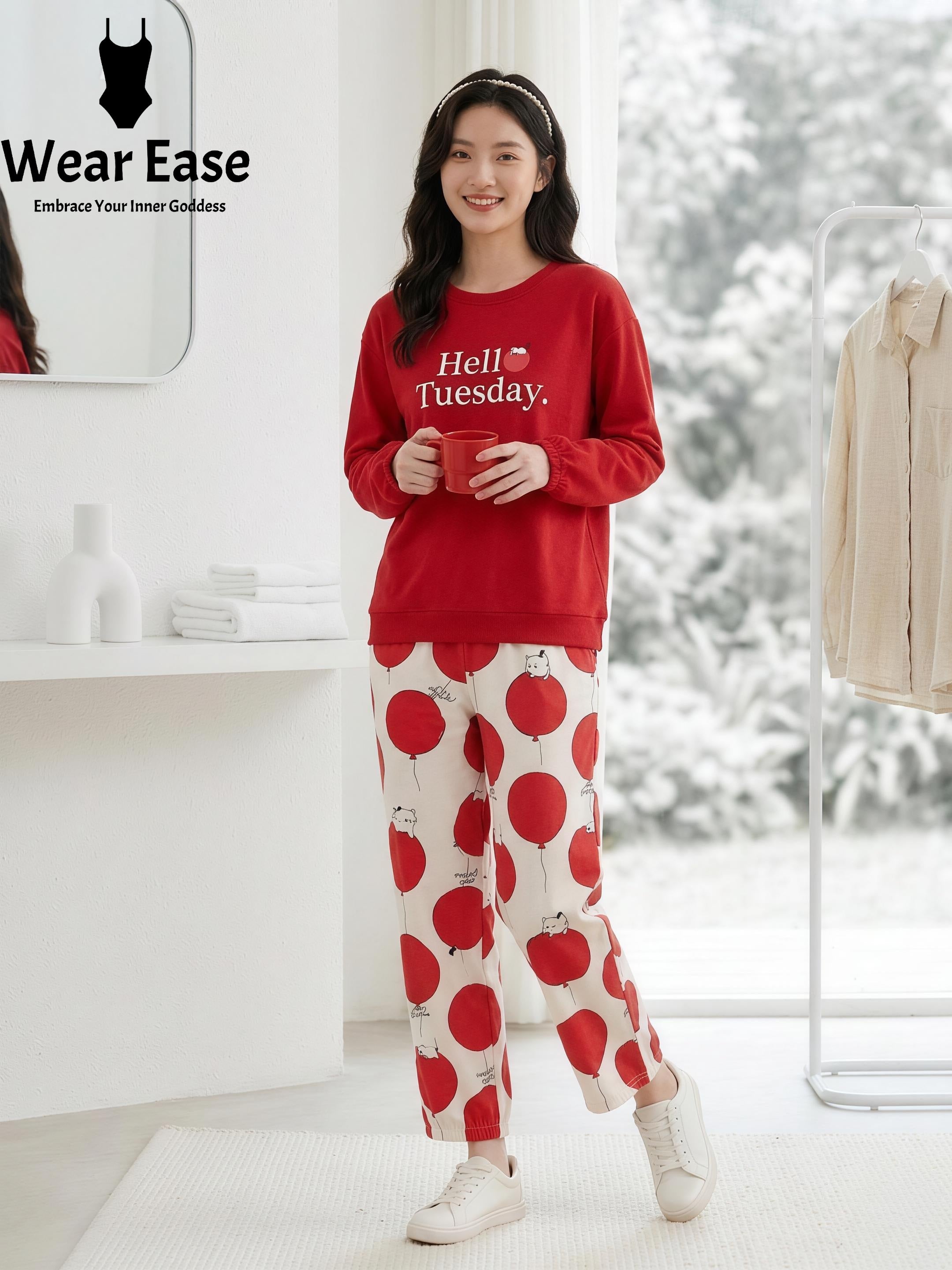 Wear Ease "Hello Tuesday" Pajama Set