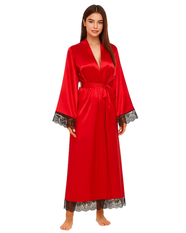 Satin Lace Long Robe