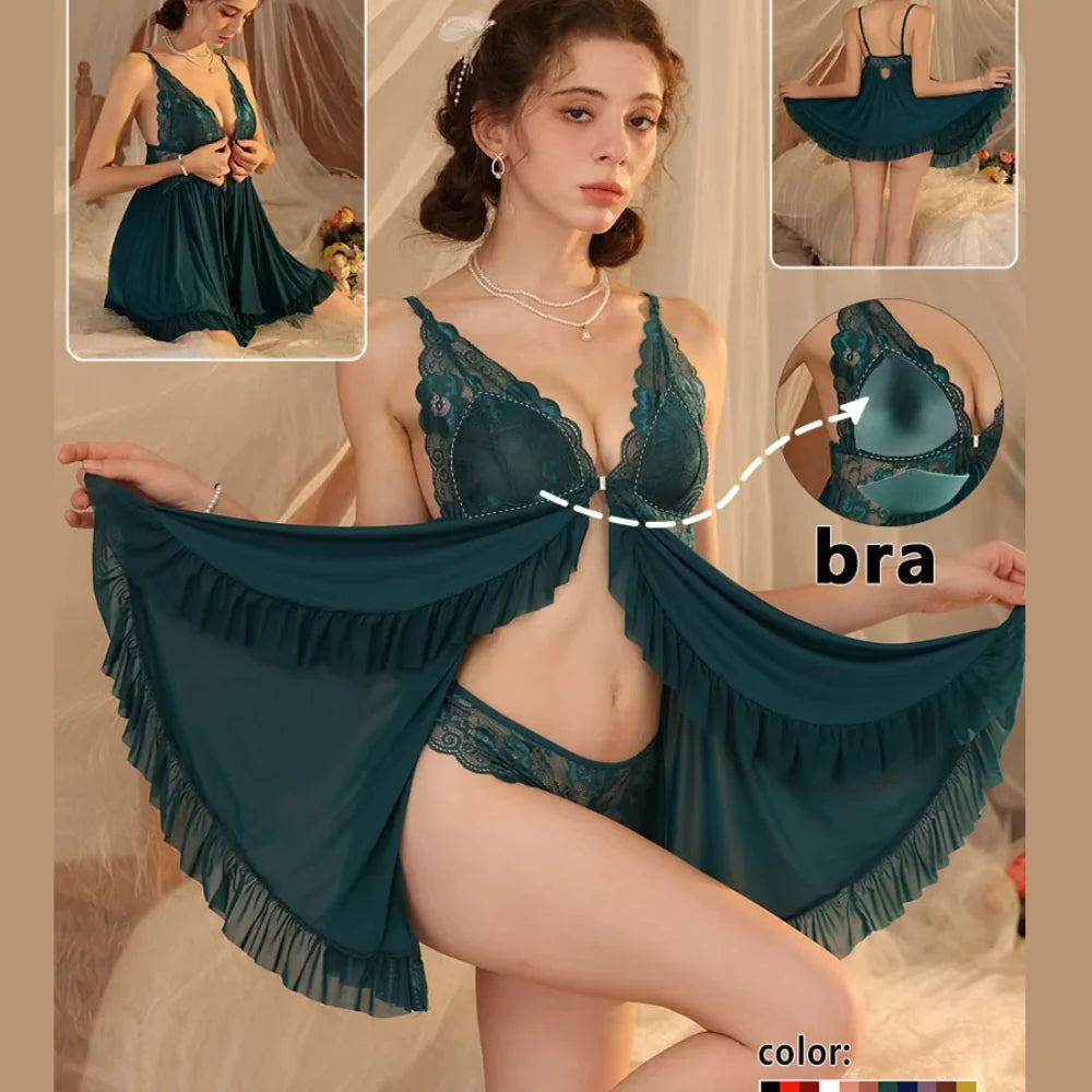 Front-Open Padded Lace with Matching Panty