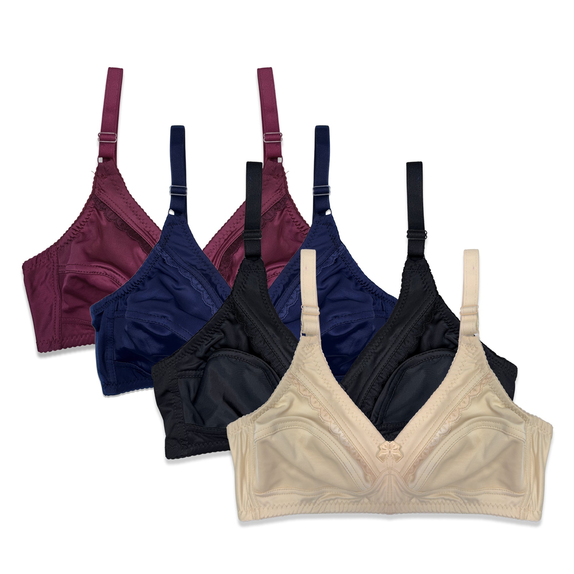 Pack of 4: Floral Lace Comfort Bras