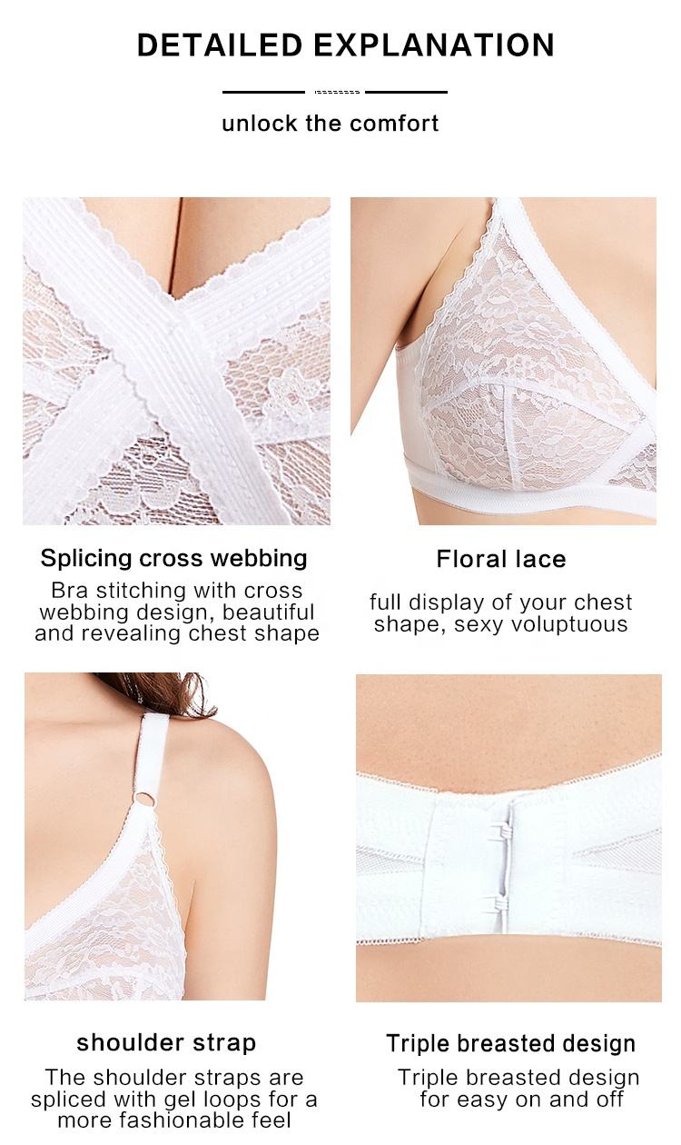 Flourish F Cross-Sexy Floral Lace Cross Bra