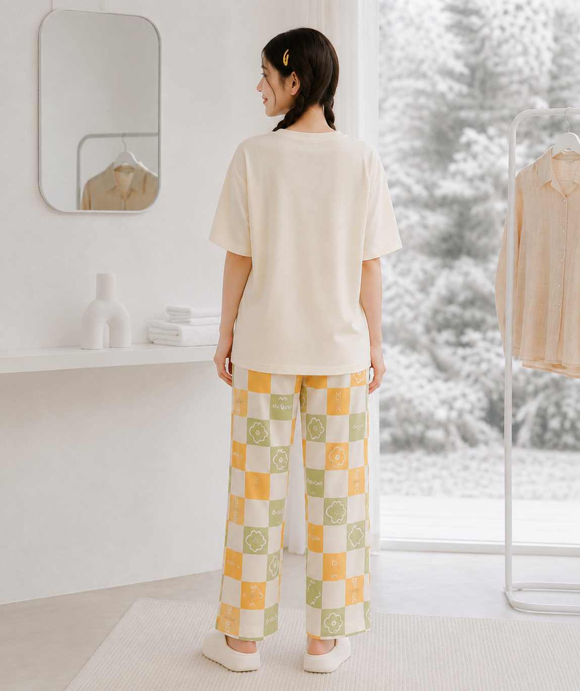 WearEase "Sunny Bloom" Pajama Set