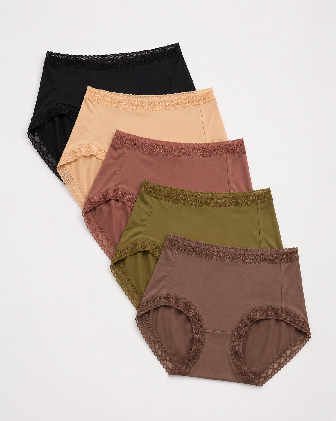 Elegant Lace Trim Mid-Waist Panties|Pack Of 3