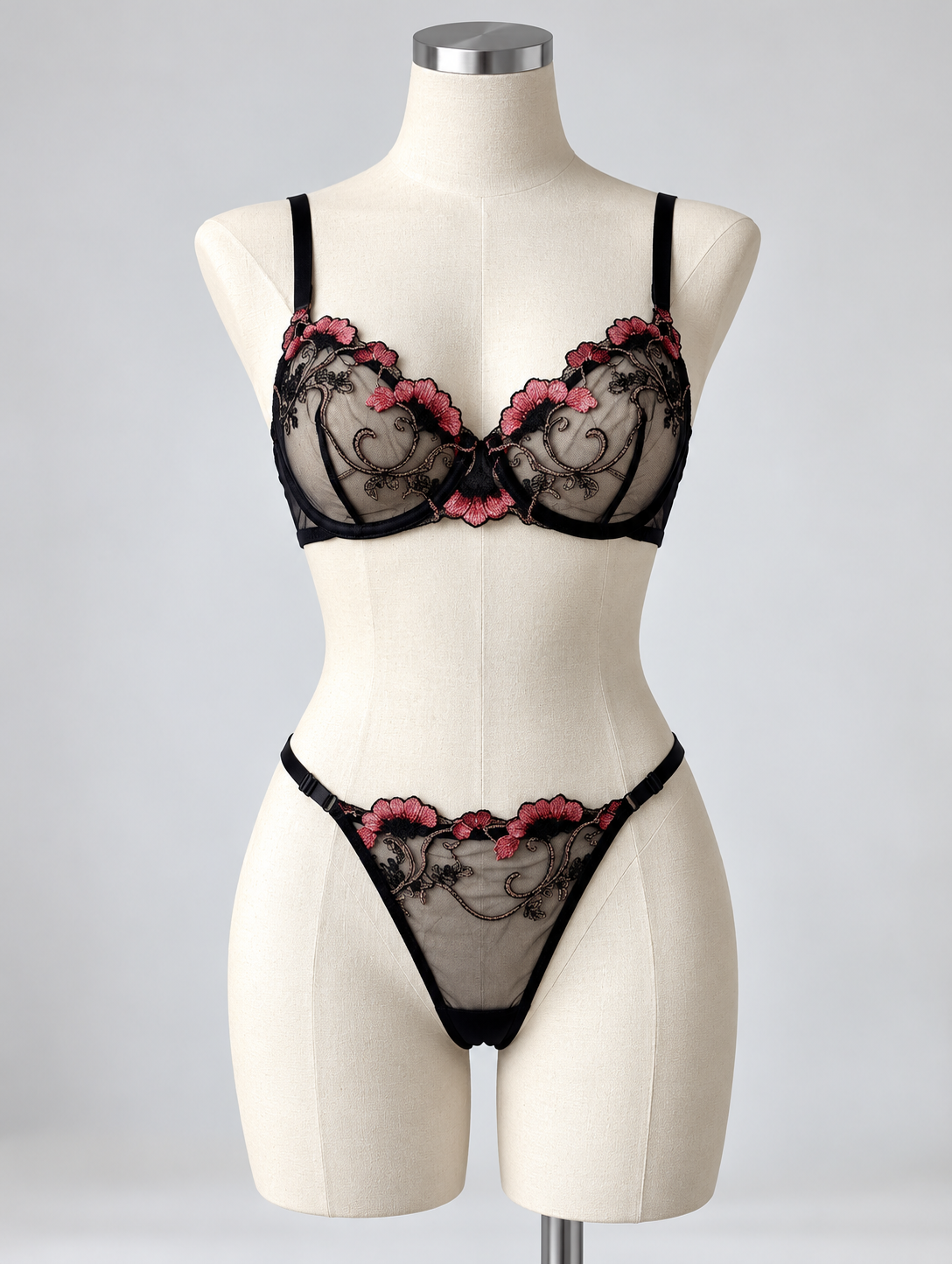 Rose Noir -  Non Padded Bra Set