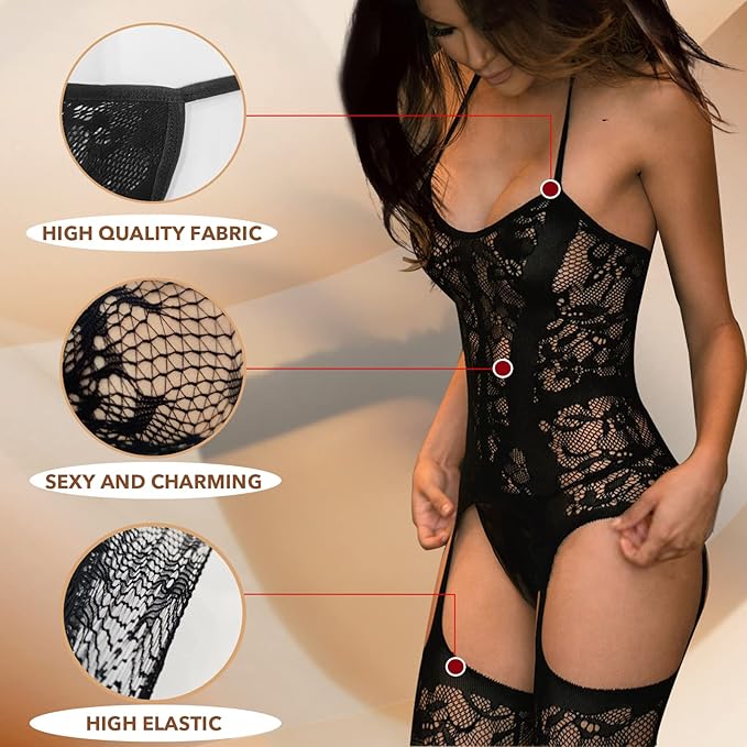 Midnight Lace Bodystocking