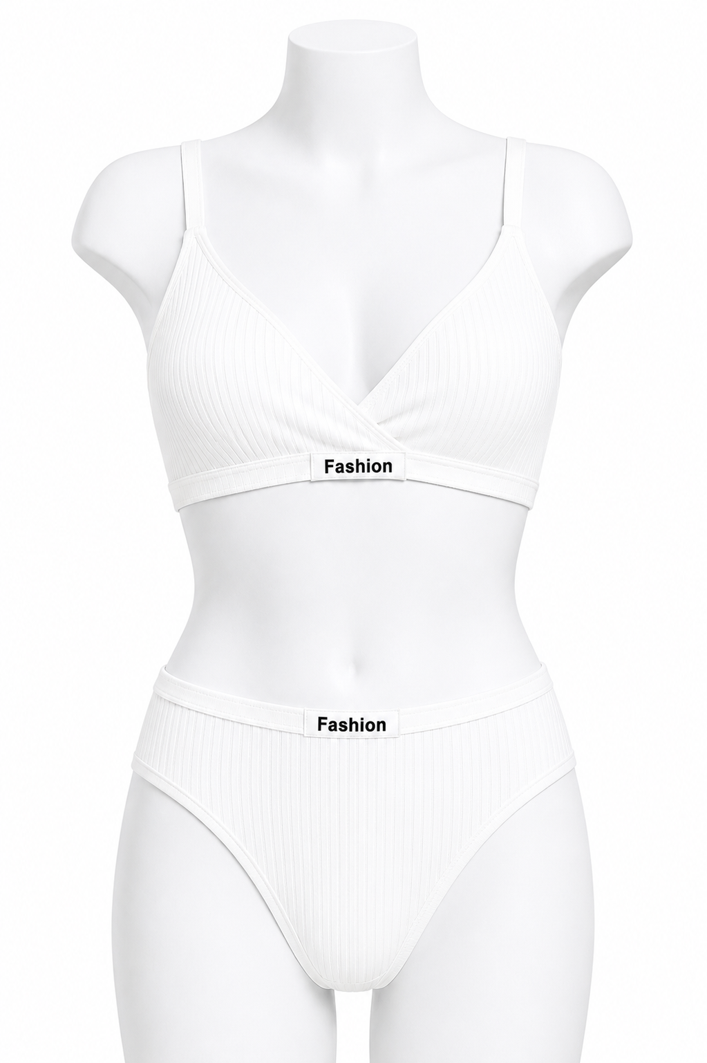 Curve Ease Ribbed Bra Set – Single Padded