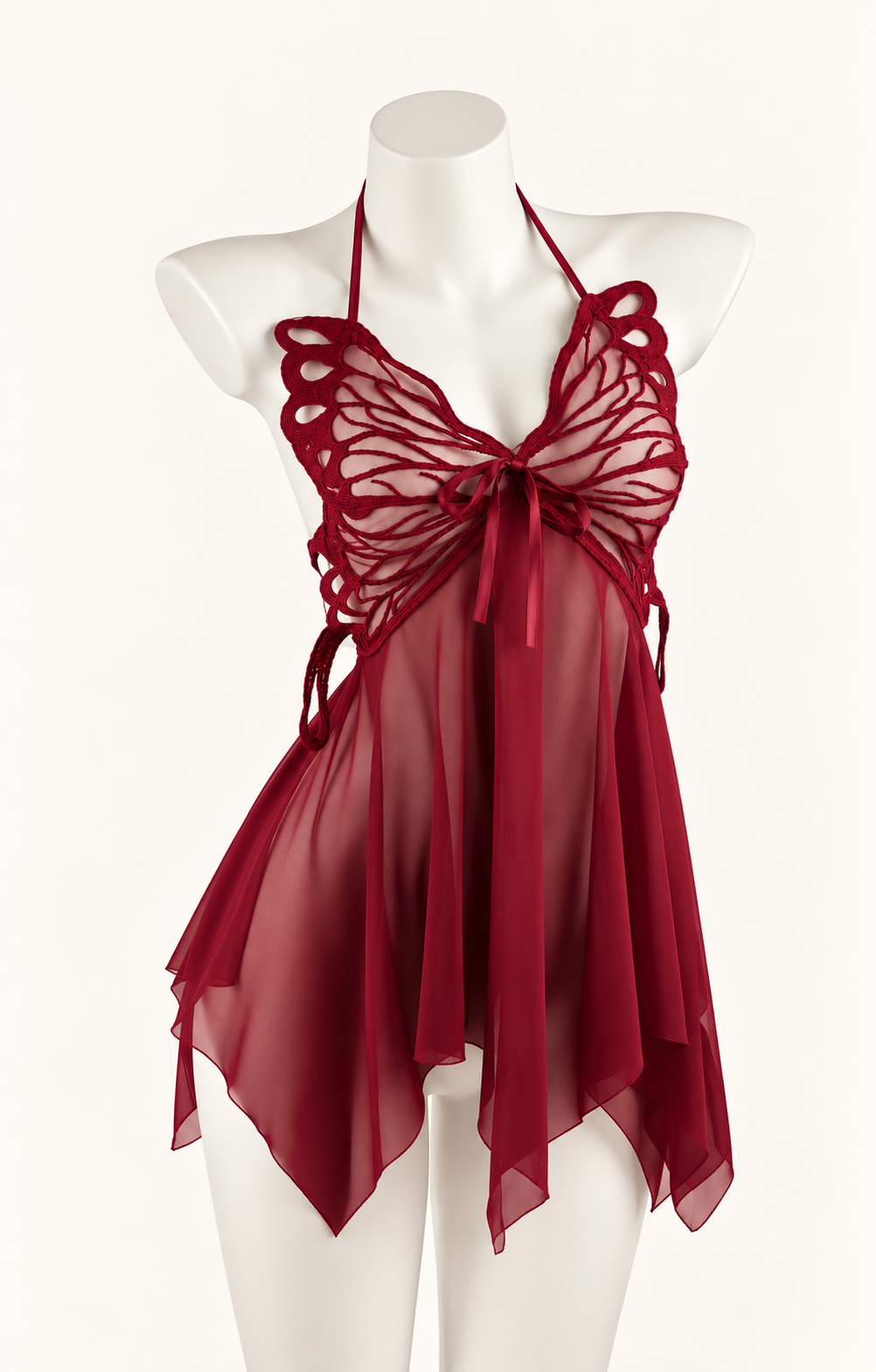 Butterfly Lace Sheer-Babydoll