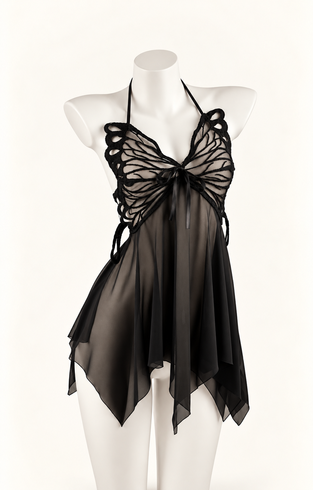 Butterfly Lace Sheer-Babydoll