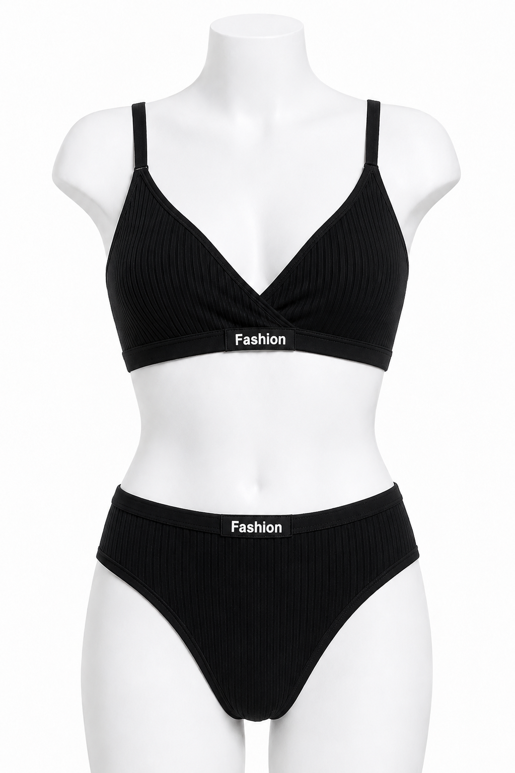 Curve Ease Ribbed Bra Set – Single Padded