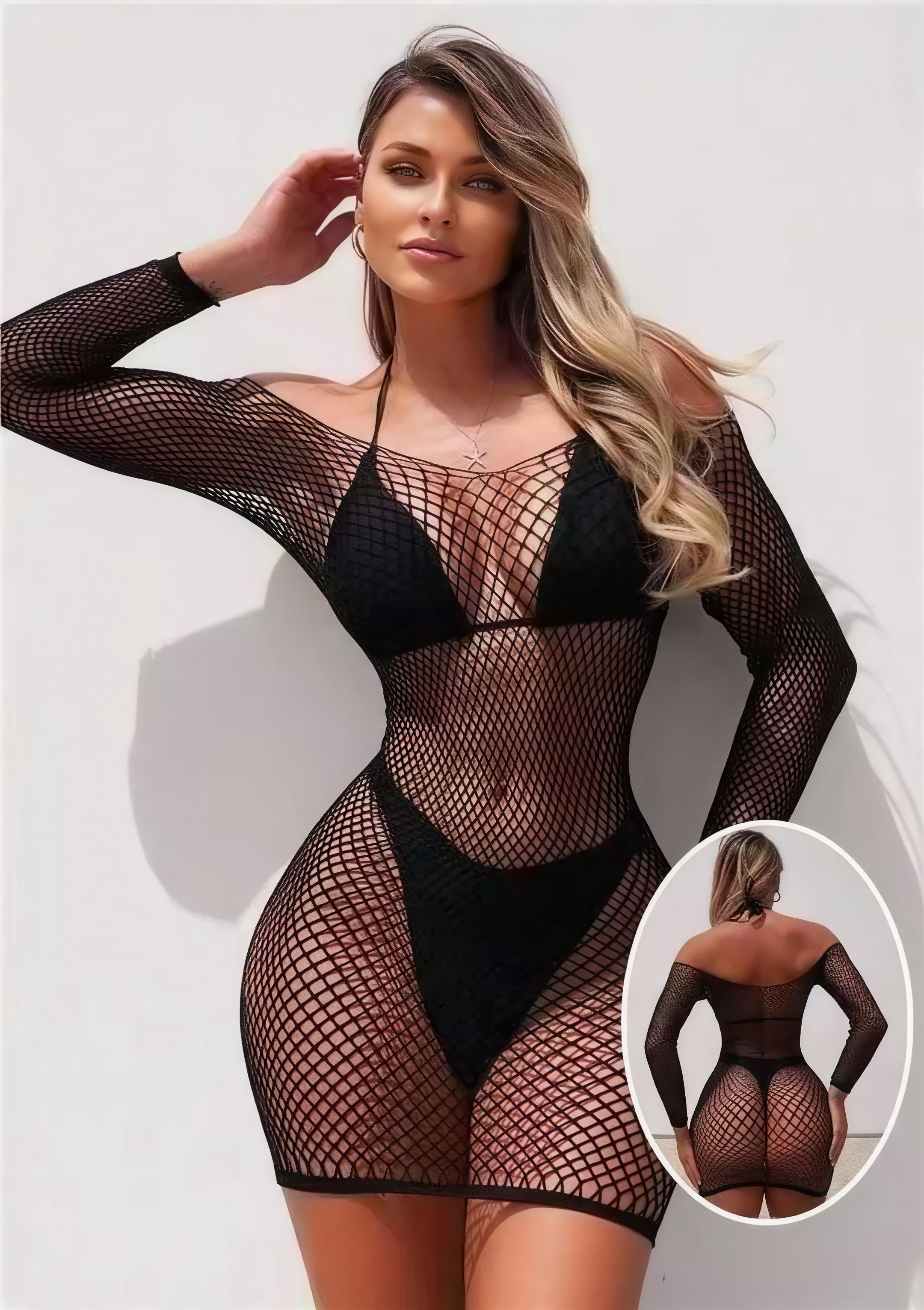 Diamond Net Long Sleeve Bodysuit