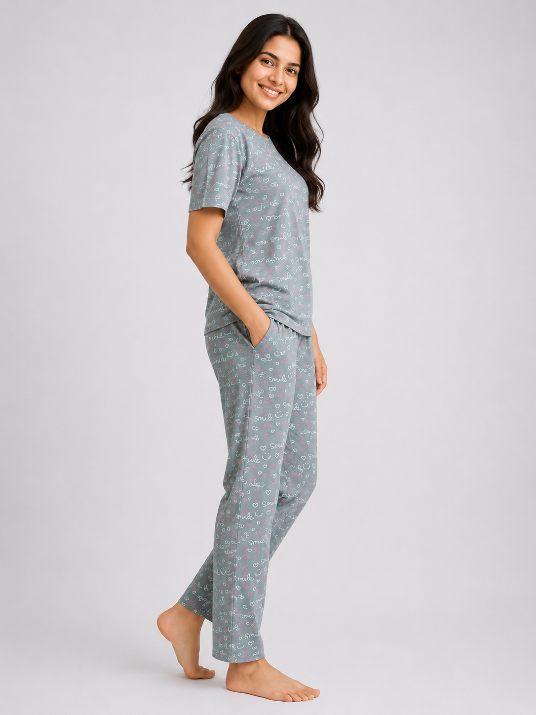 Smile Breeze – Sage Mist Cotton PJ Set