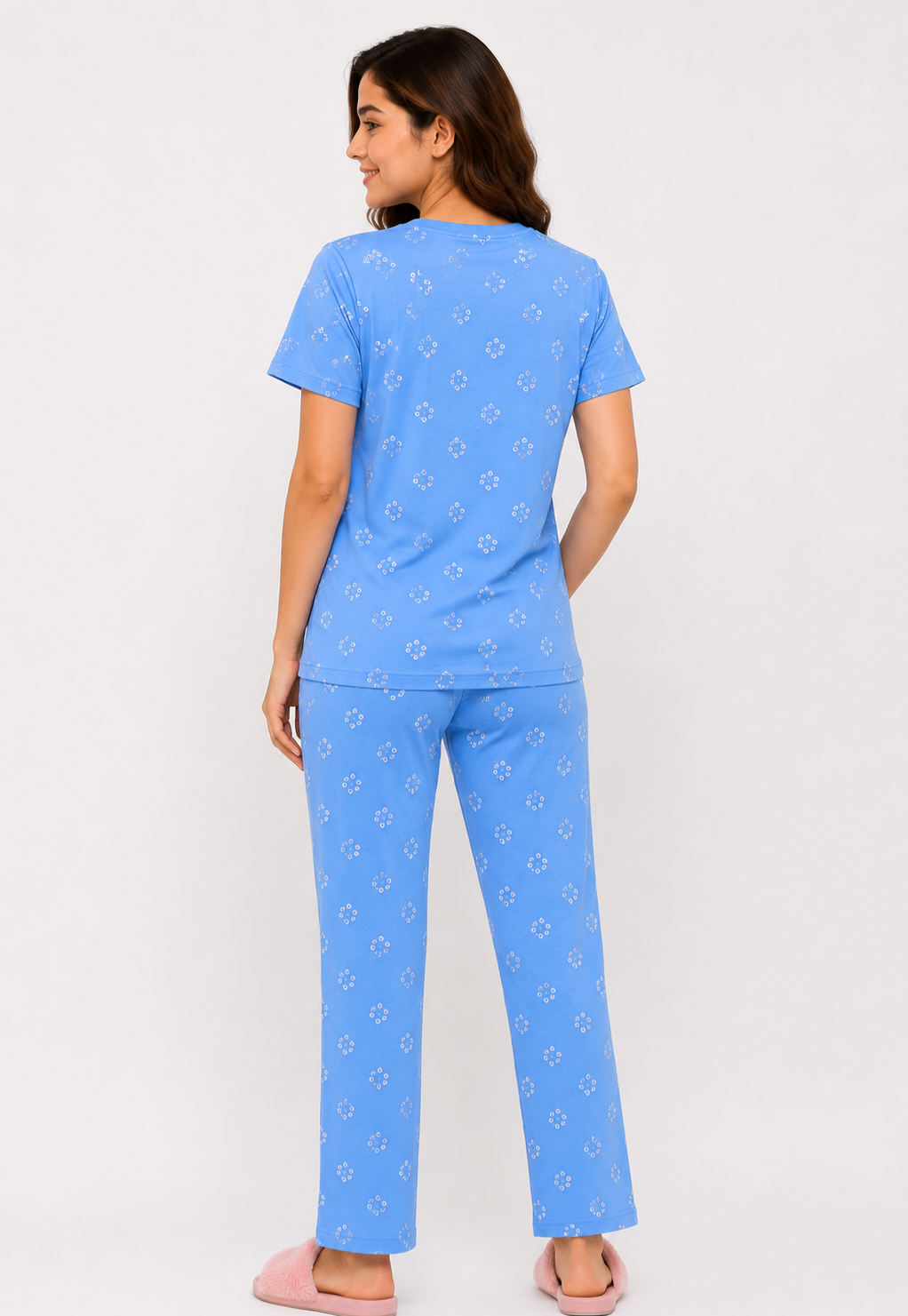 Blue Bloom – Cotton PJ Set