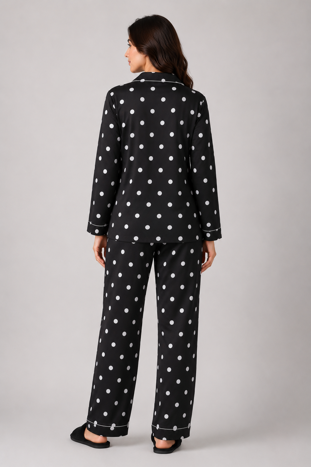 Midnight Dots – Linen PJ Set