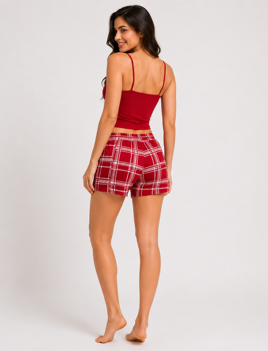 Honey Plaid Cami & Shorts Pajama Set