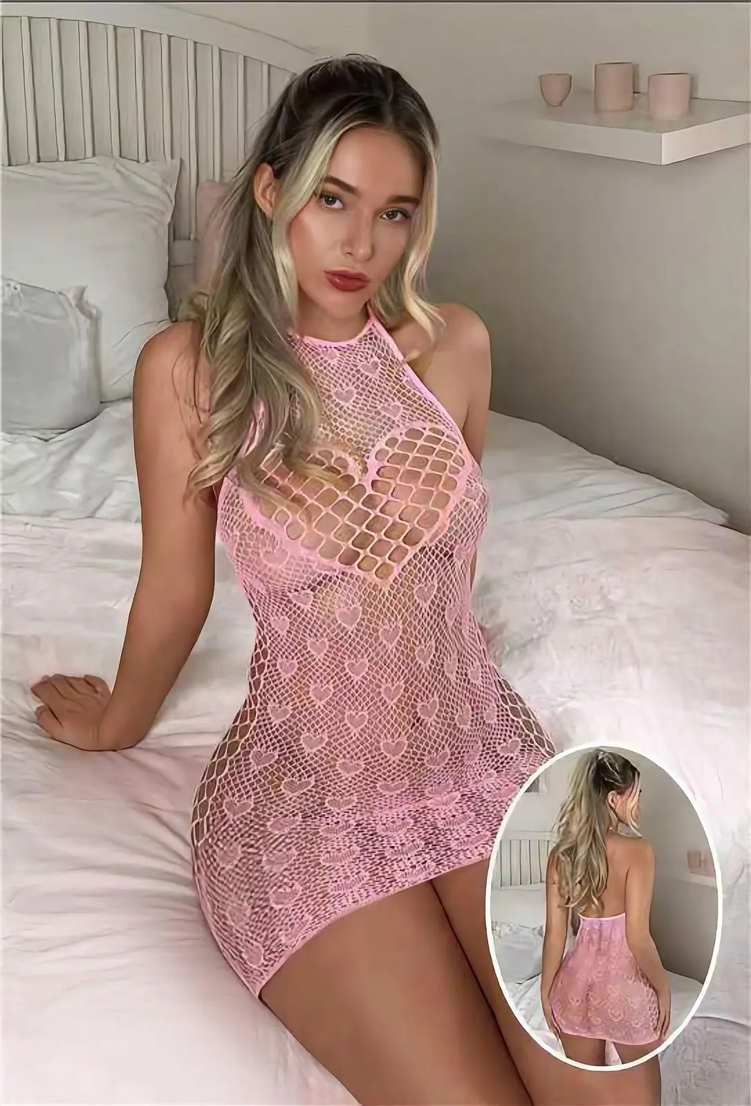 Blush Heart Mesh Dress