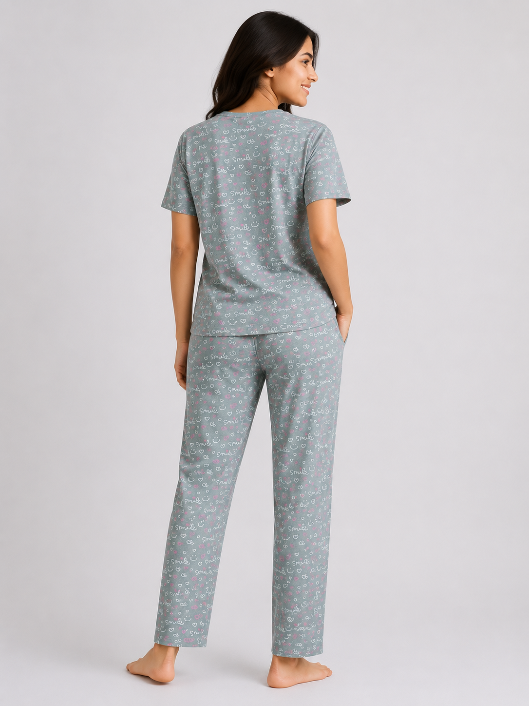 Smile Breeze – Sage Mist Cotton PJ Set