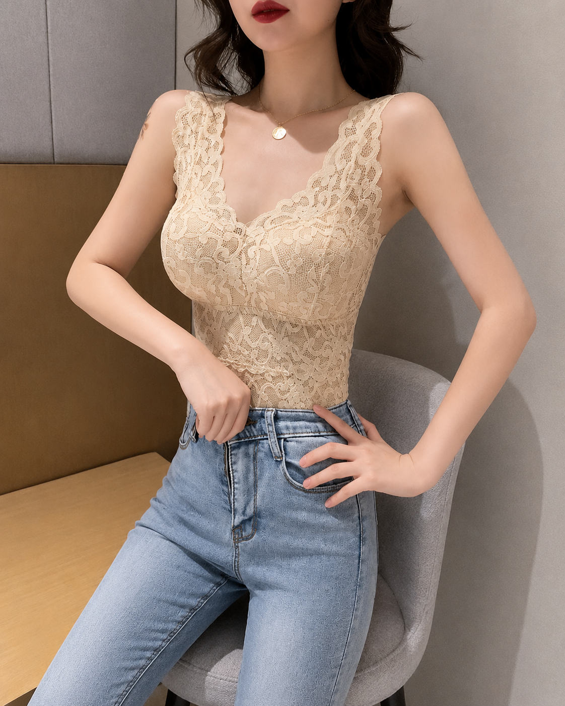Pack Of 3-Veloura Lace Top