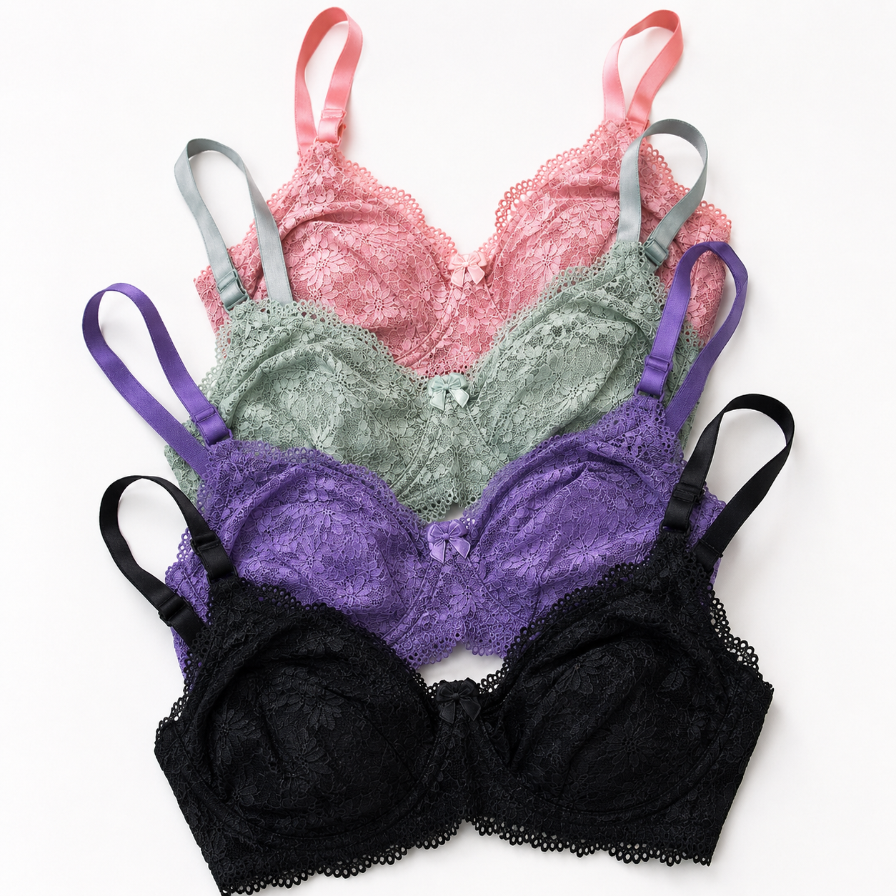 Floral Mesh Lace Non Padded Bra