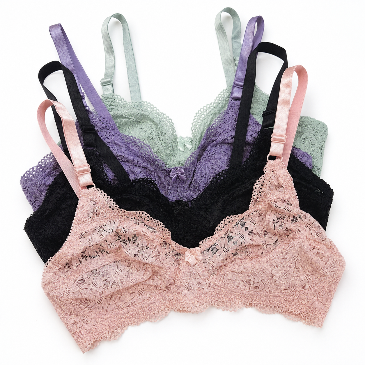 Floral Mesh Lace Non Padded Bra