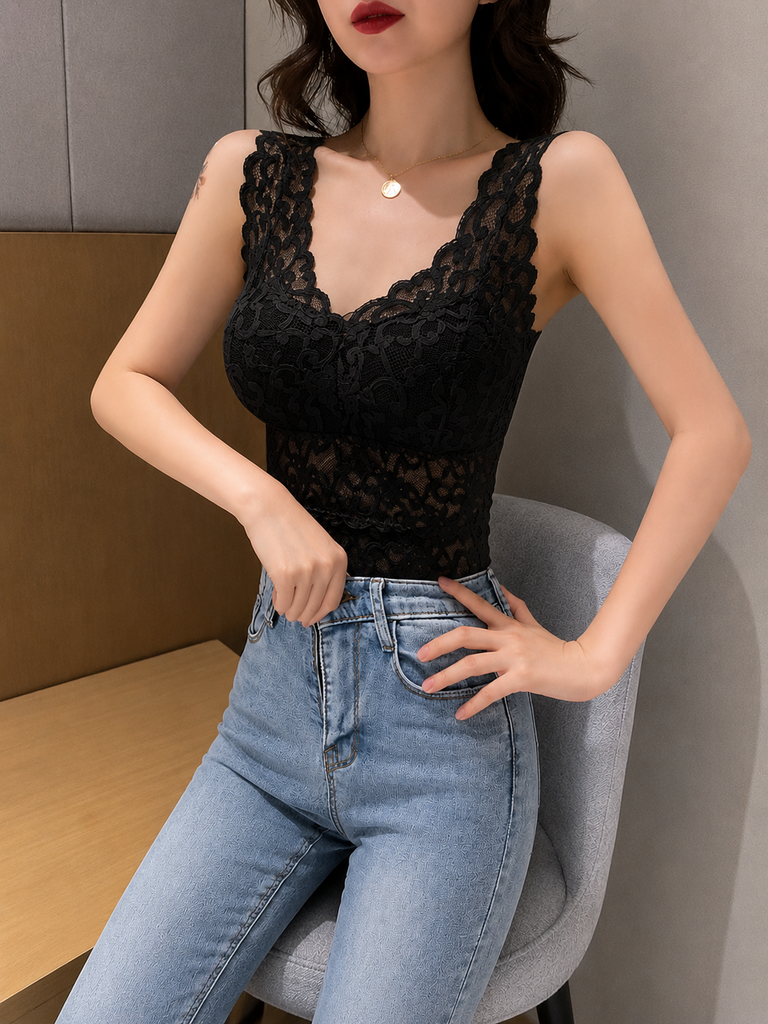 Pack Of 3-Veloura Lace Top