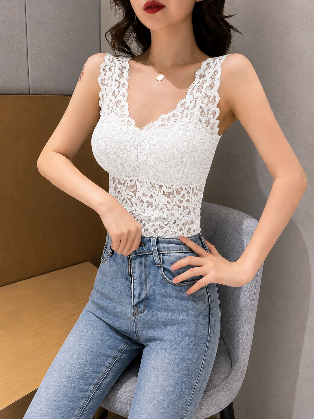 Pack Of 3-Veloura Lace Top
