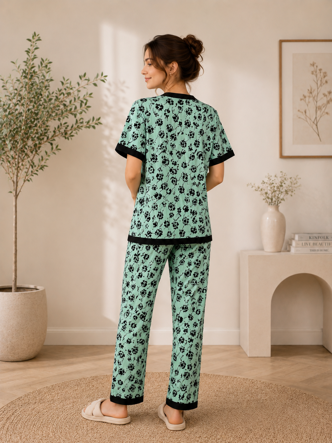 Mira Floral Cotton Button-Down PJ Set