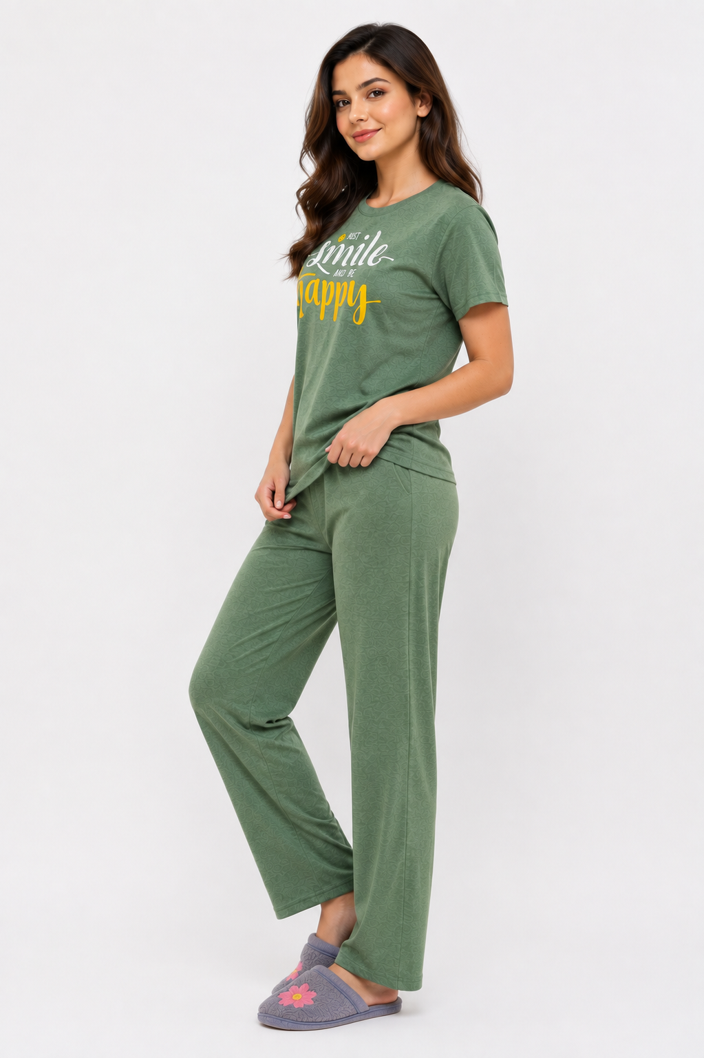 Olive Serenity – Cotton PJ Set