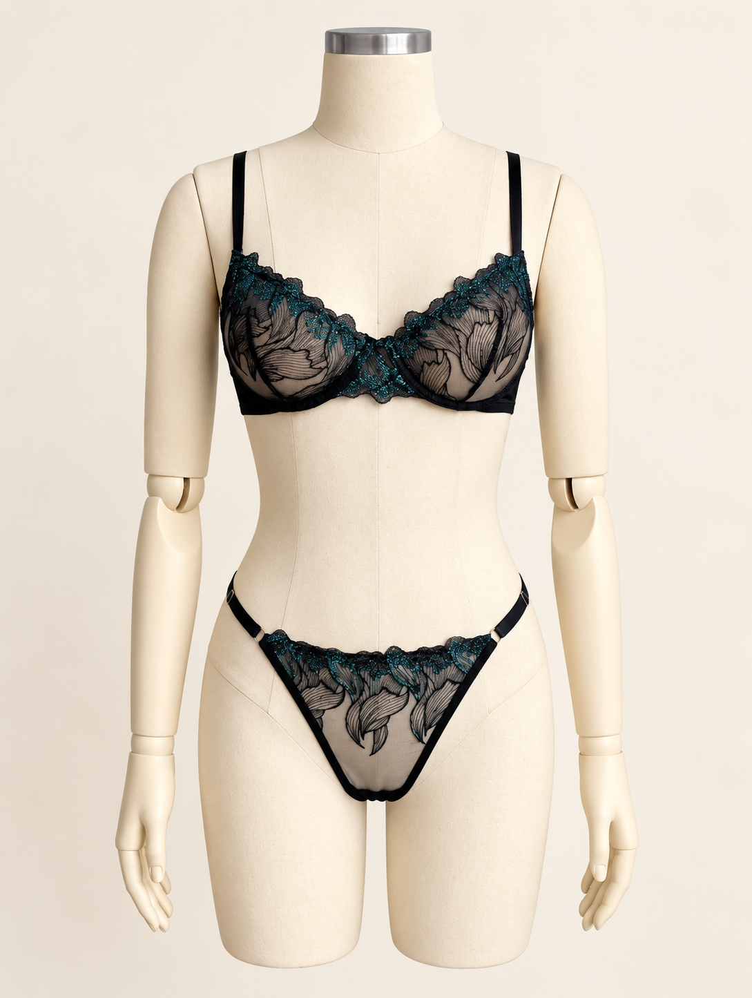 Midnight Fern - Non Padded Bra Set