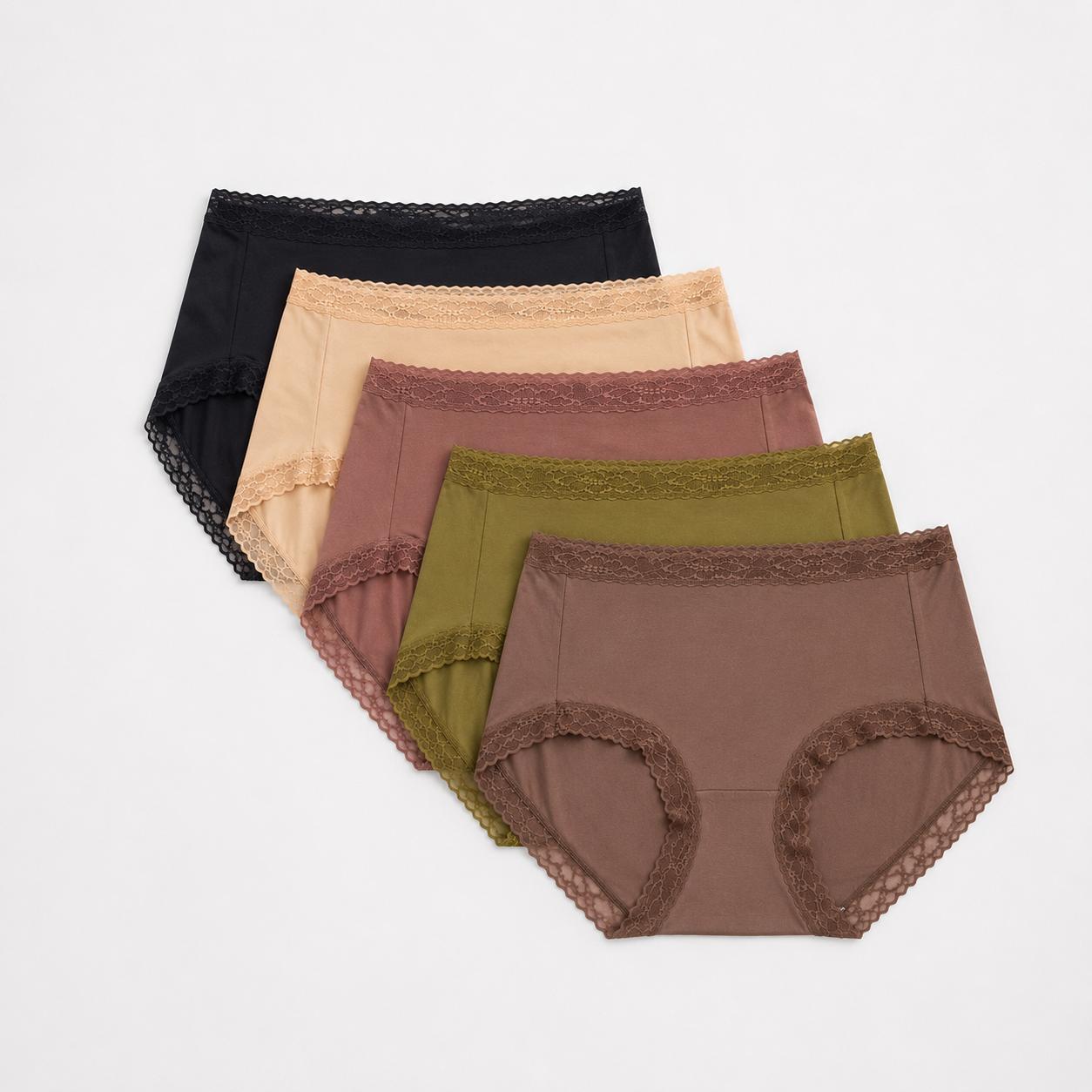 Elegant Lace Trim Mid-Waist Panties|Pack Of 3