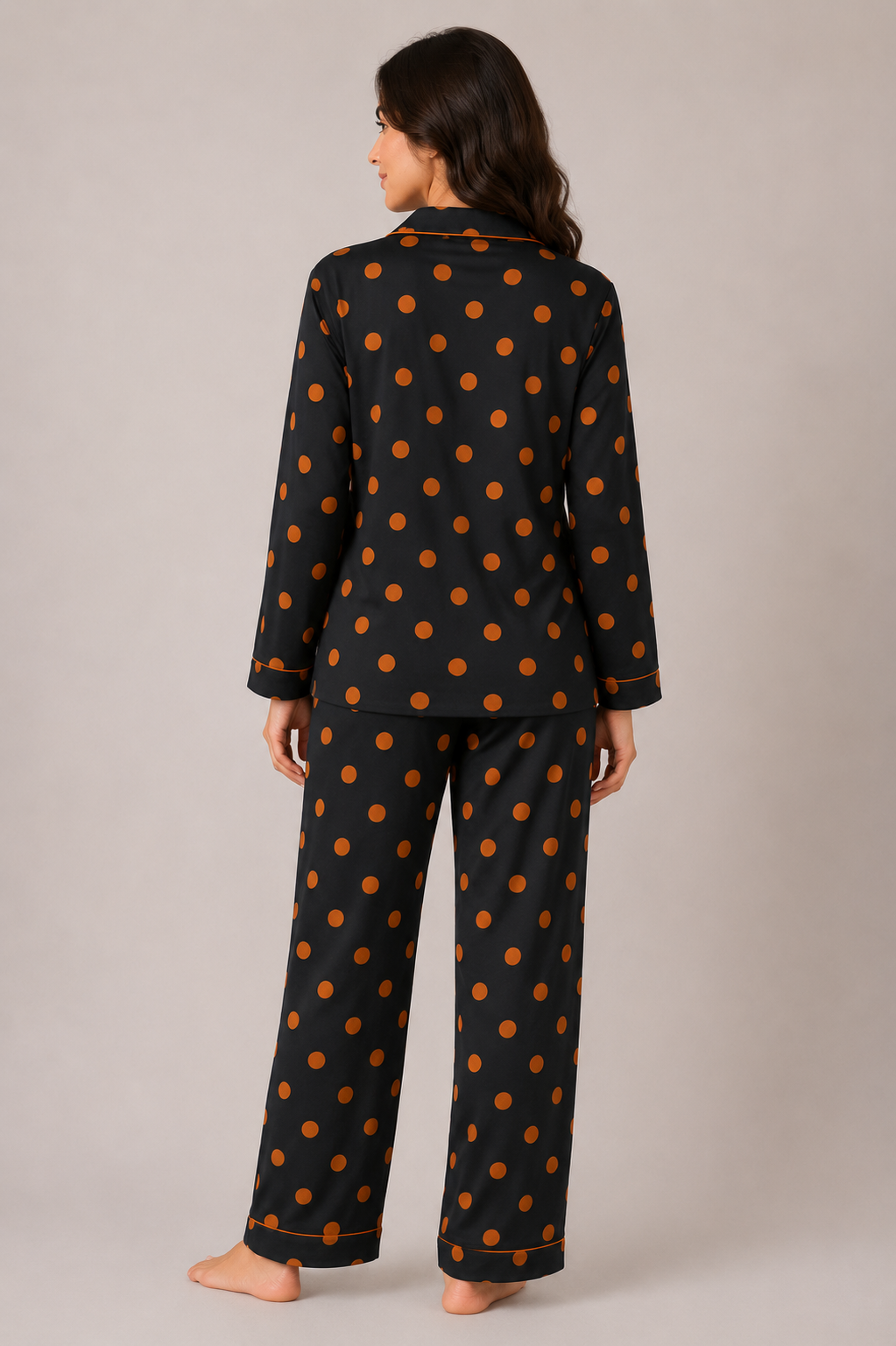 Mocha Dots – Linen PJ Set