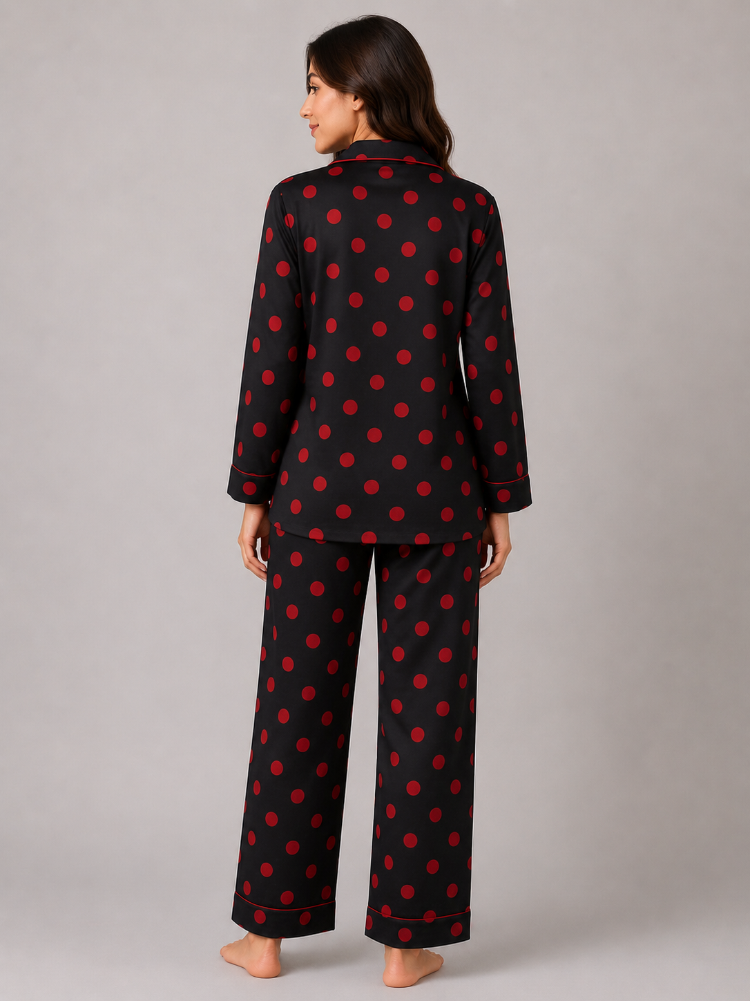 Ruby Dots – Linen PJ Set
